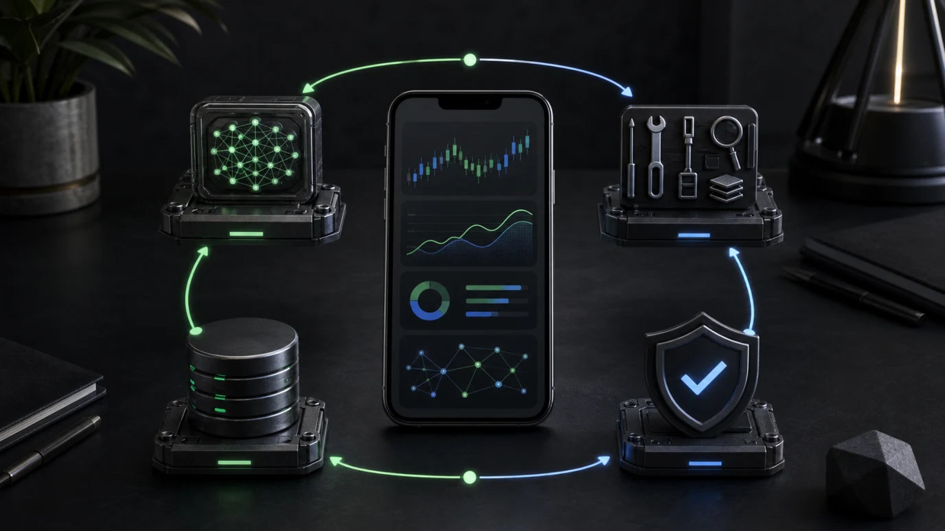 A local AI agent loop running between an iPhone model, tools, and a ledger